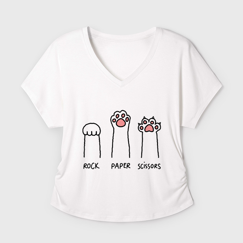 Cat Paw Geek Dolman Sleeve V-Neck Shirt