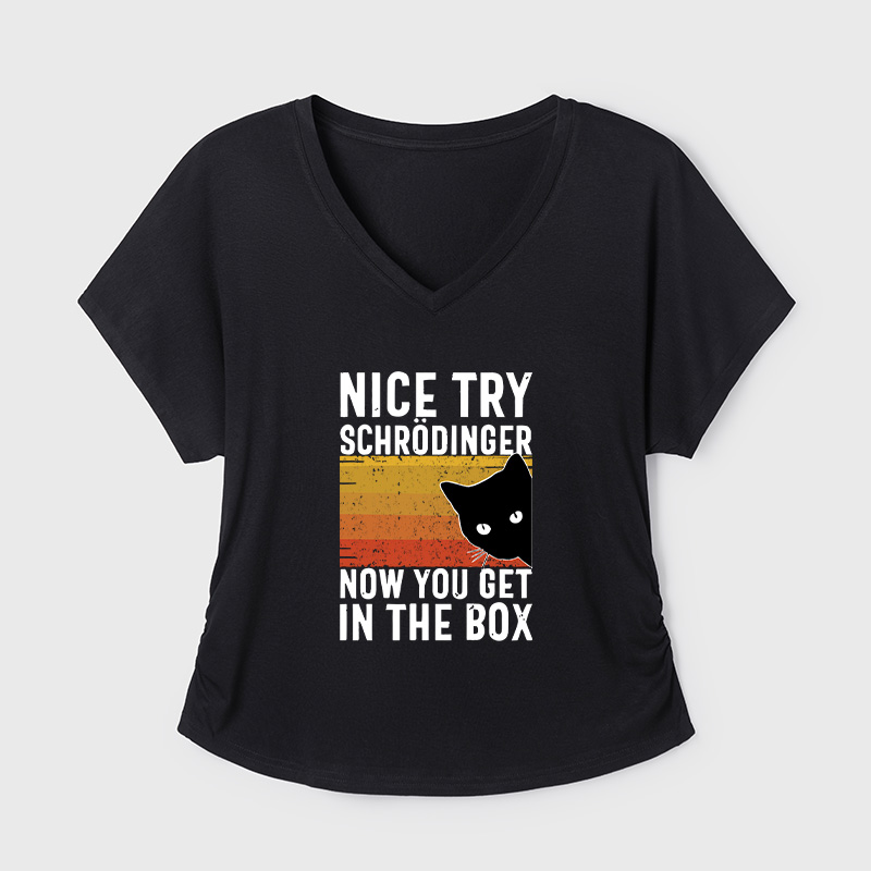 You Get Schrodinger's Cat Geek Dolman Sleeve V-Neck Shirt