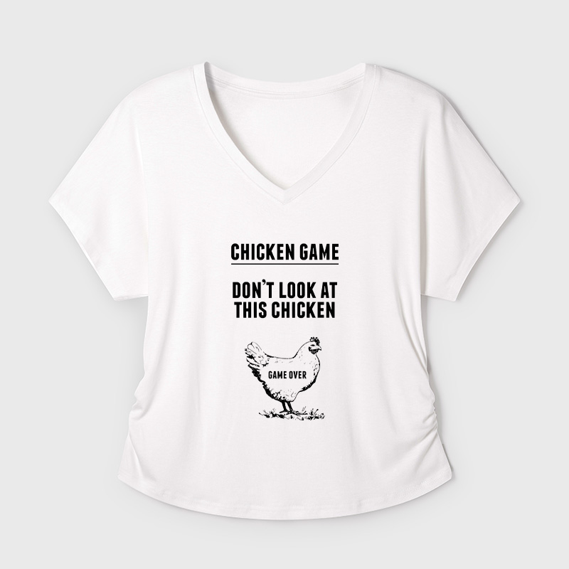 Chicken Game Geek Dolman Sleeve V-Neck Shirt