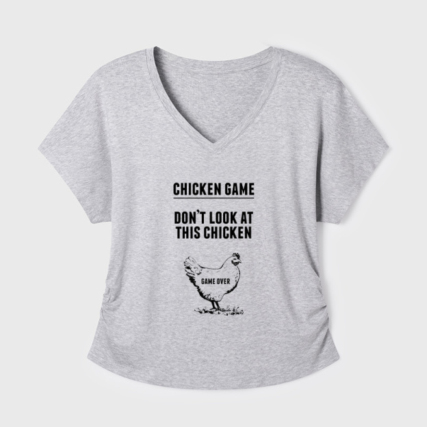 Chicken Game Geek Dolman Sleeve V-Neck Shirt