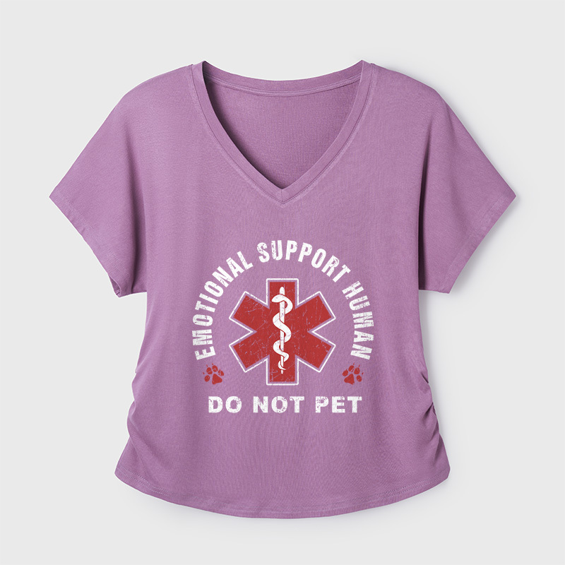 Emotional Support Human Geek Dolman Sleeve V-Neck Shirt
