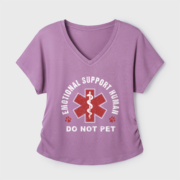 Emotional Support Human Geek Dolman Sleeve V-Neck Shirt