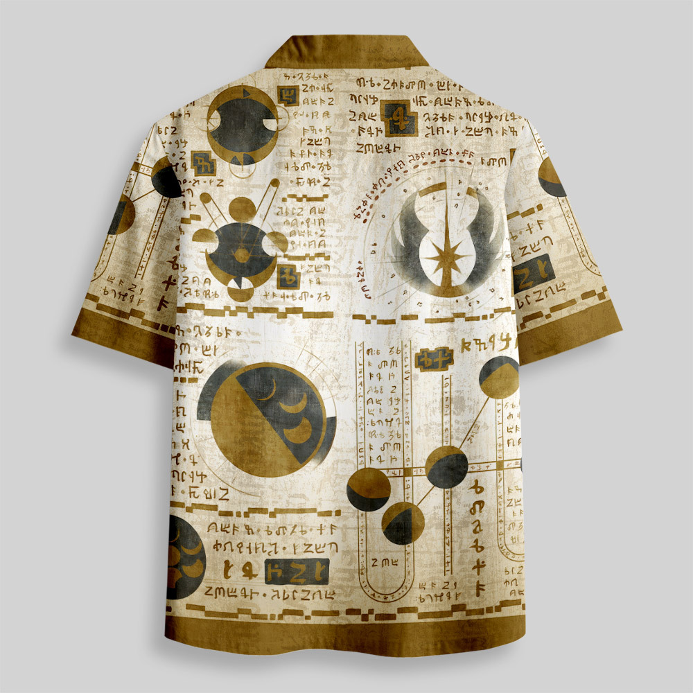 Sacred Jedi Text Button Up Pocket Shirt