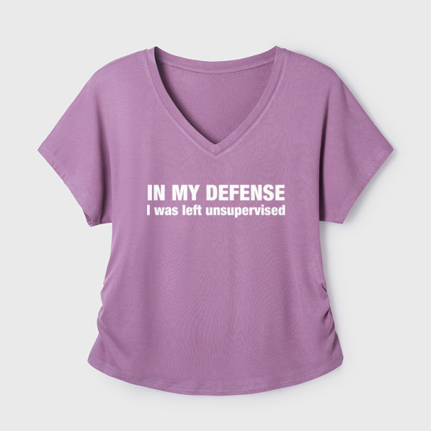 I Was Left Unsupervised Geek Dolman Sleeve V-Neck Shirt