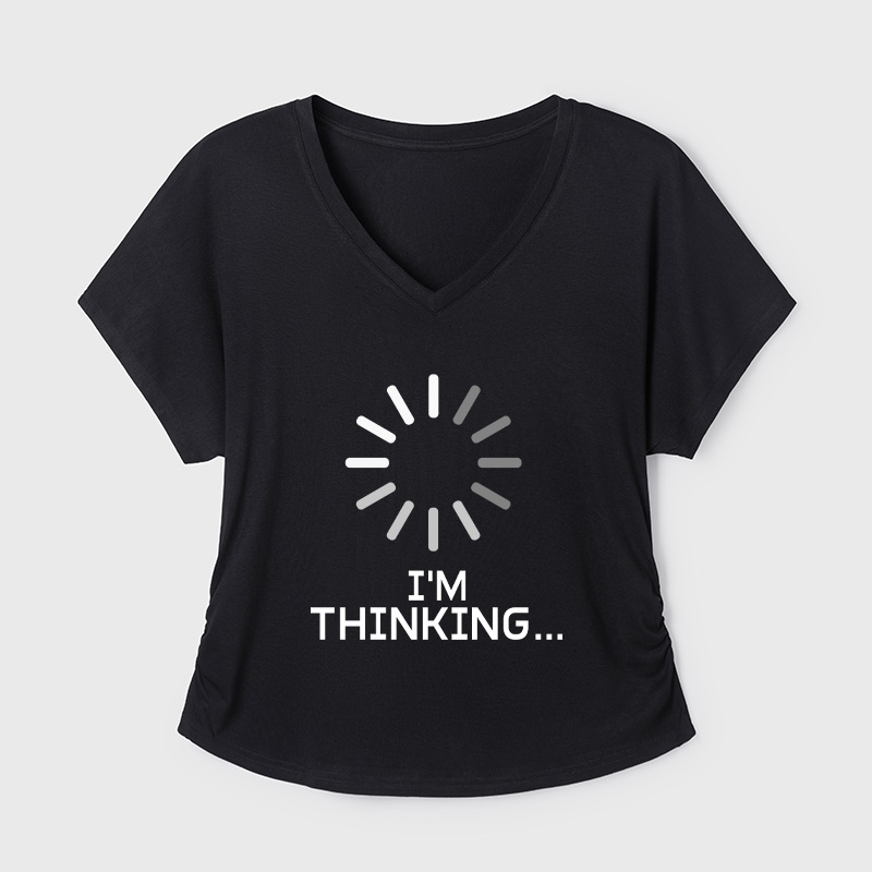 I'm Thinking Loading Geek Dolman Sleeve V-Neck Shirt