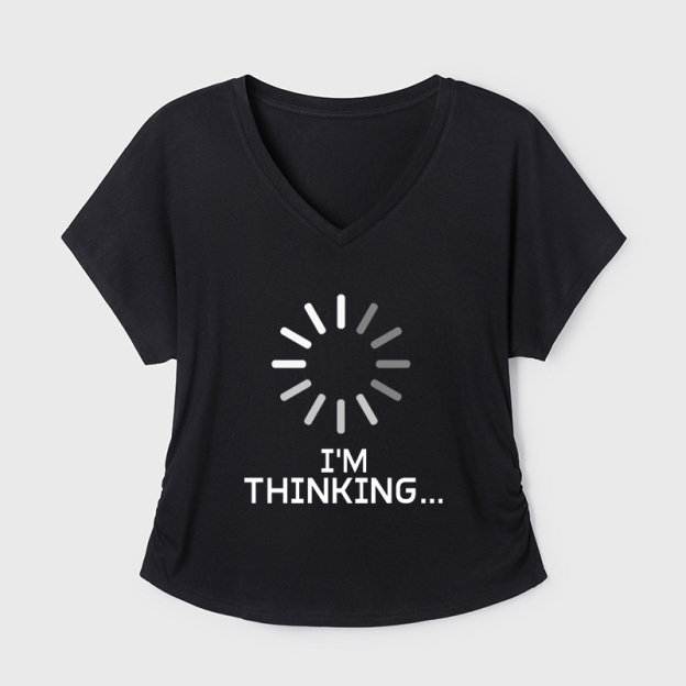 I'm Thinking Loading Geek Dolman Sleeve V-Neck Shirt
