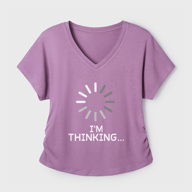 I'm Thinking Loading Geek Dolman Sleeve V-Neck Shirt