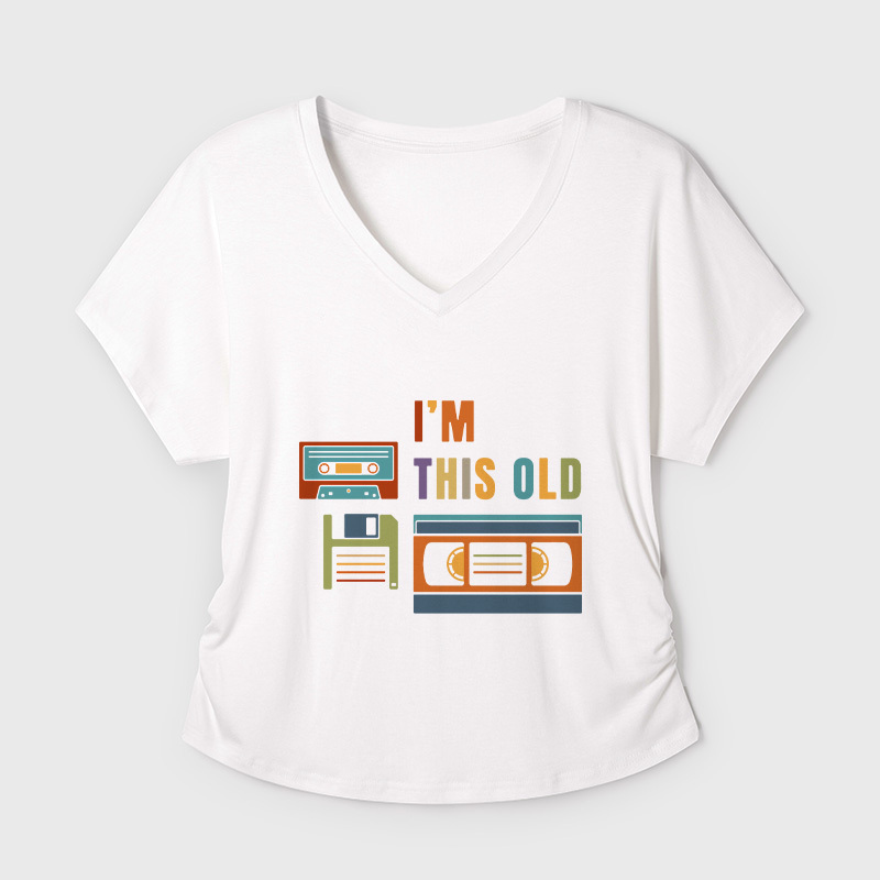 I'm This Old Geek Dolman Sleeve V-Neck Shirt