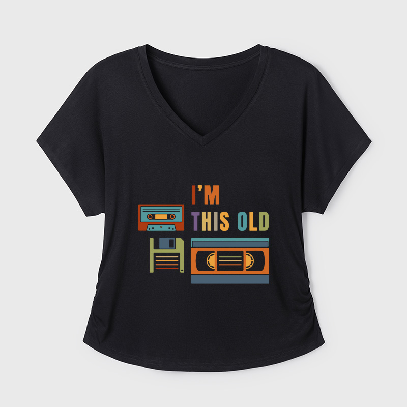 I'm This Old Geek Dolman Sleeve V-Neck Shirt
