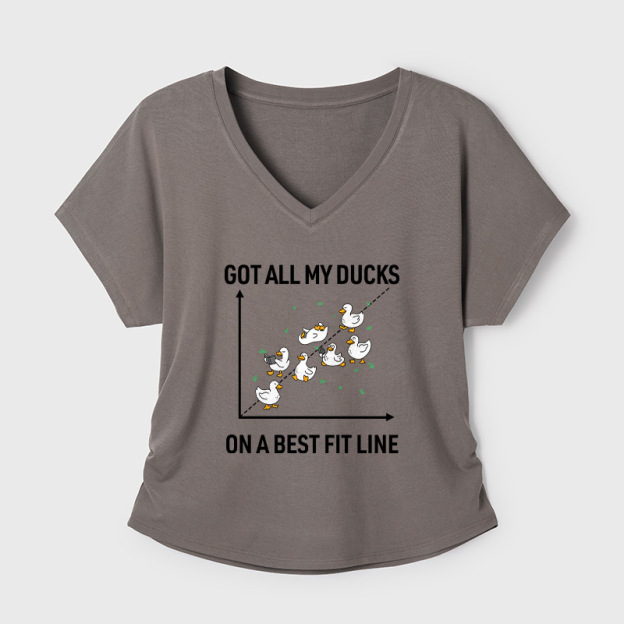 Ducks in a Row Geek Dolman Sleeve V-Neck Shirt