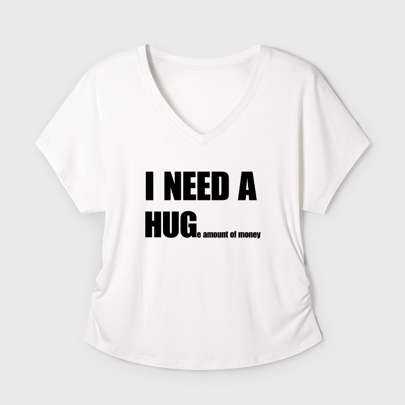 Huge Amount Of Money Geek Dolman Sleeve V-Neck Shirt