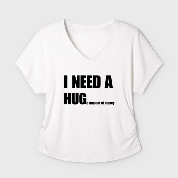 Huge Amount Of Money Geek Dolman Sleeve V-Neck Shirt