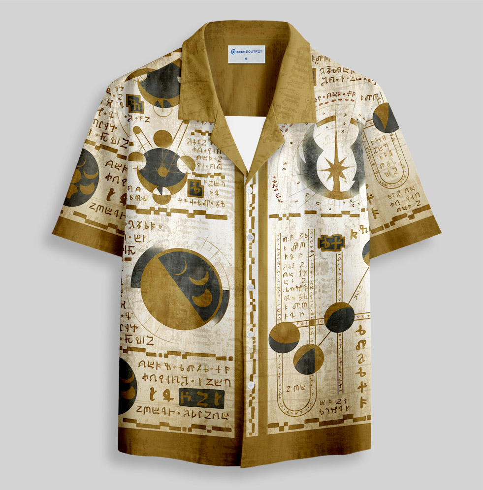 Sacred Jedi Text Button Up Pocket Shirt