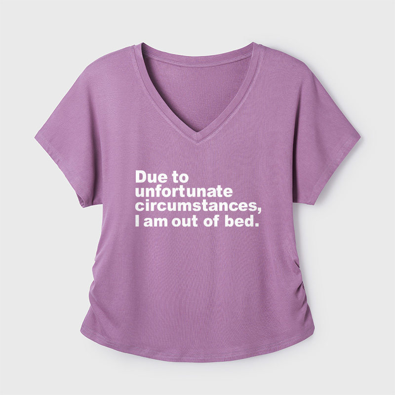 Due To Unfortunate Circumstances I Am Awake Geek Dolman Sleeve V-Neck Shirt