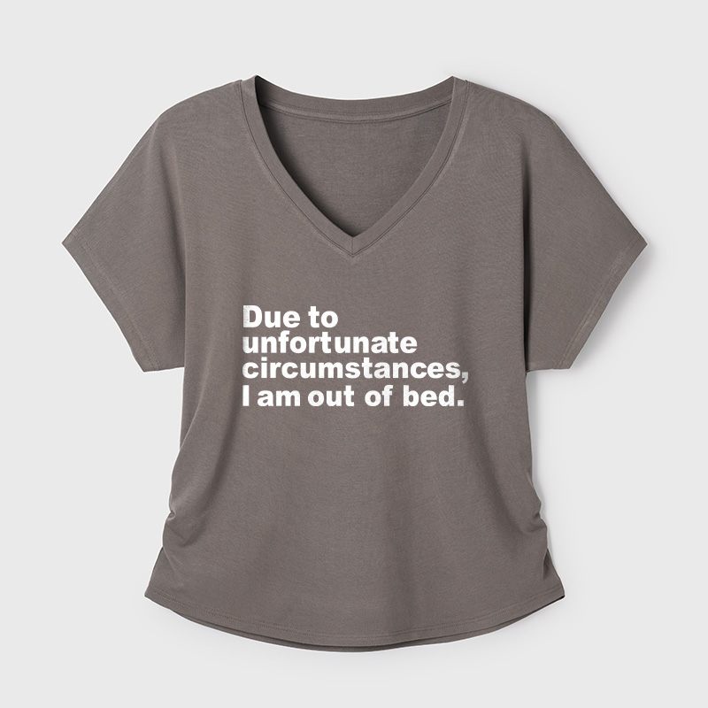 Due To Unfortunate Circumstances I Am Awake Geek Dolman Sleeve V-Neck Shirt