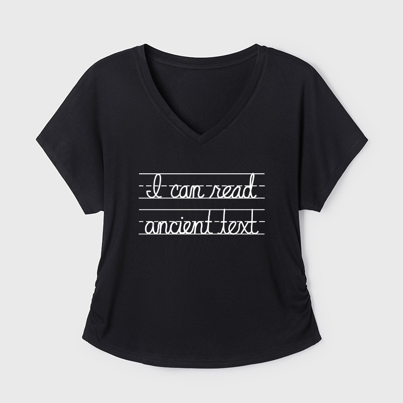 I Can Read Ancient Geek Dolman Sleeve V-Neck Shirt