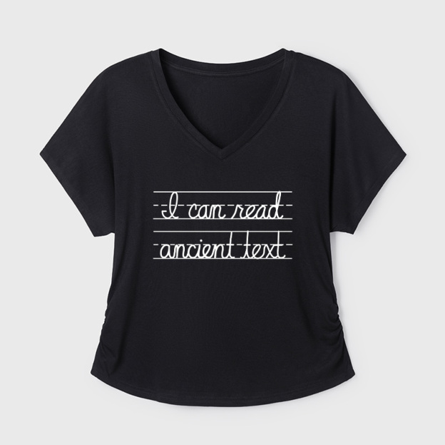 I Can Read Ancient Geek Dolman Sleeve V-Neck Shirt