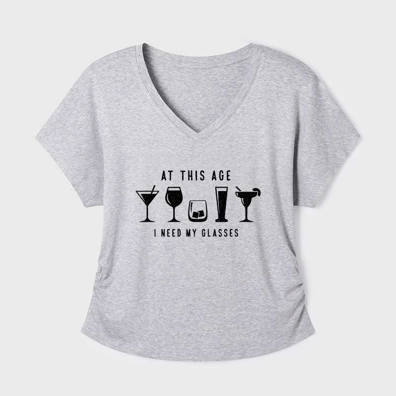 I Need My Glasses Geek Dolman Sleeve V-Neck Shirt