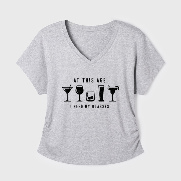 I Need My Glasses Geek Dolman Sleeve V-Neck Shirt
