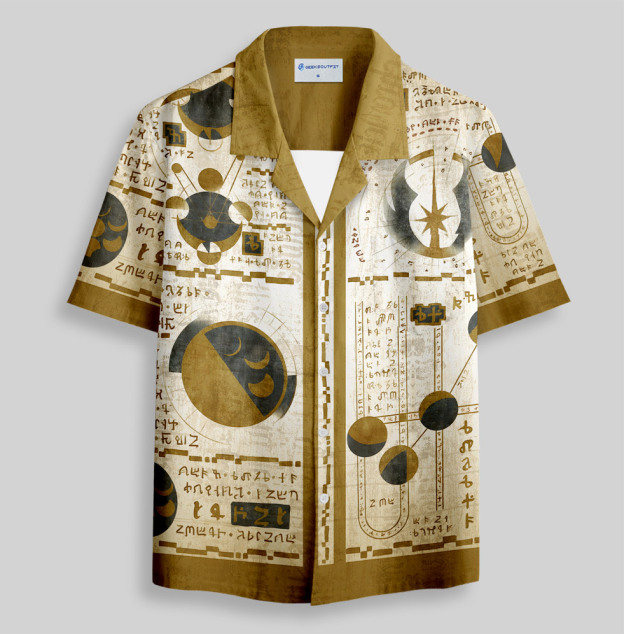 Sacred Jedi Text Button Up Pocket Shirt