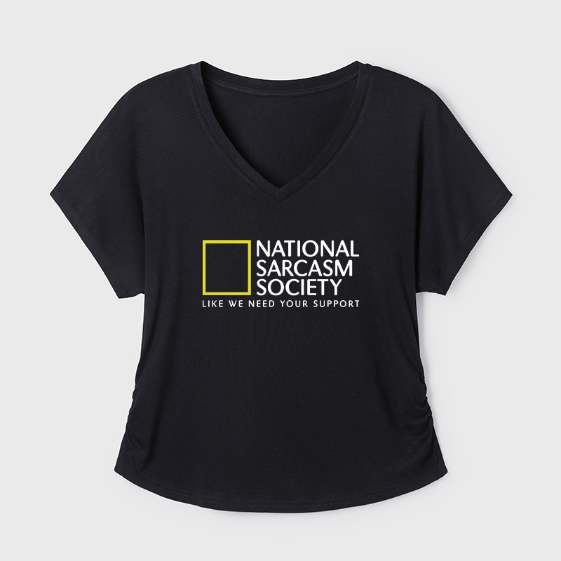 National Sarcasm Society Geek Dolman Sleeve V-Neck Shirt