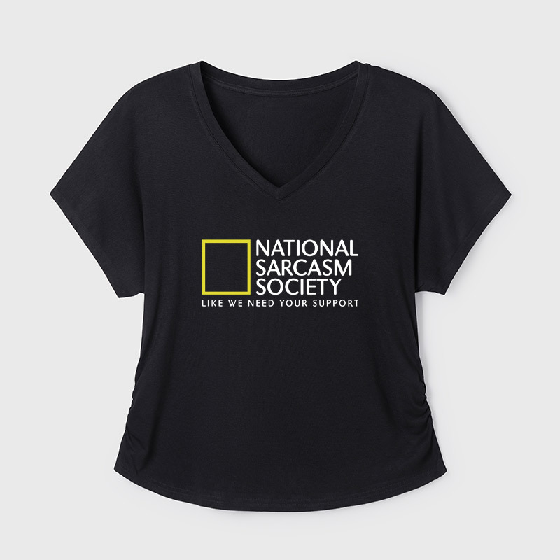 National Sarcasm Society Geek Dolman Sleeve V-Neck Shirt