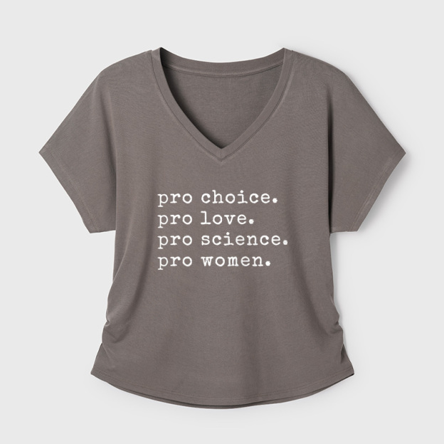 Pro Choice Geek Dolman Sleeve V-Neck Shirt