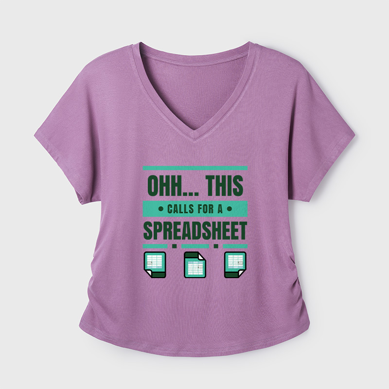 This Calls For A Spreadsheet Office Software Geek Dolman Sleeve V-Neck Shirt