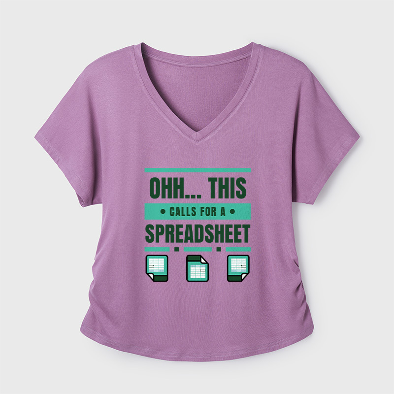 This Calls For A Spreadsheet Office Software Geek Dolman Sleeve V-Neck Shirt