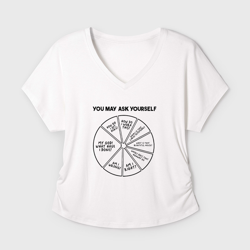 You May Ask Yourself Geek Dolman Sleeve V-Neck Shirt