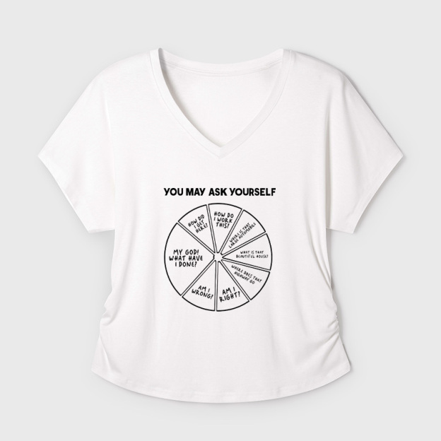 You May Ask Yourself Geek Dolman Sleeve V-Neck Shirt