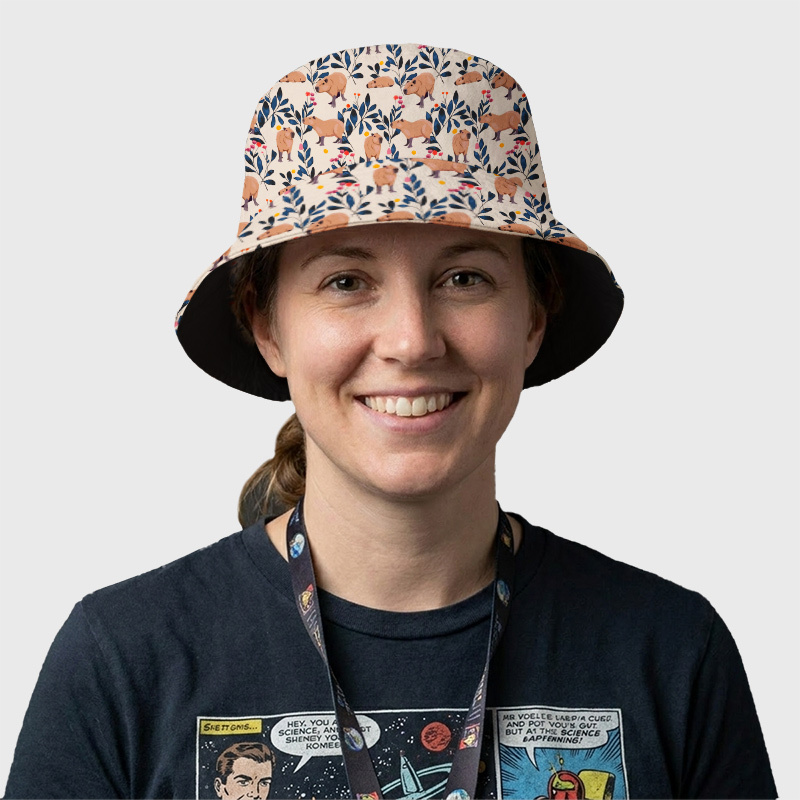 Capybara And Plants Geek Bucket Hat