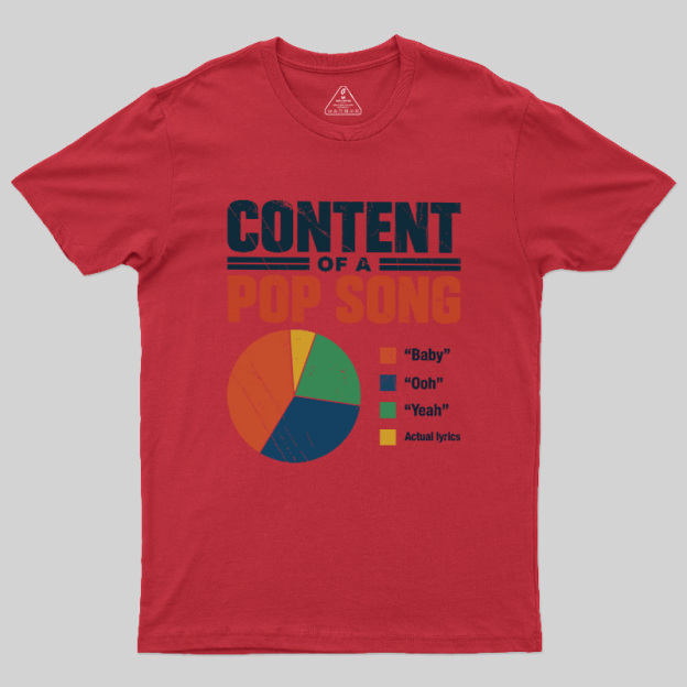 Content Of A Pop Song Geek T-Shirt