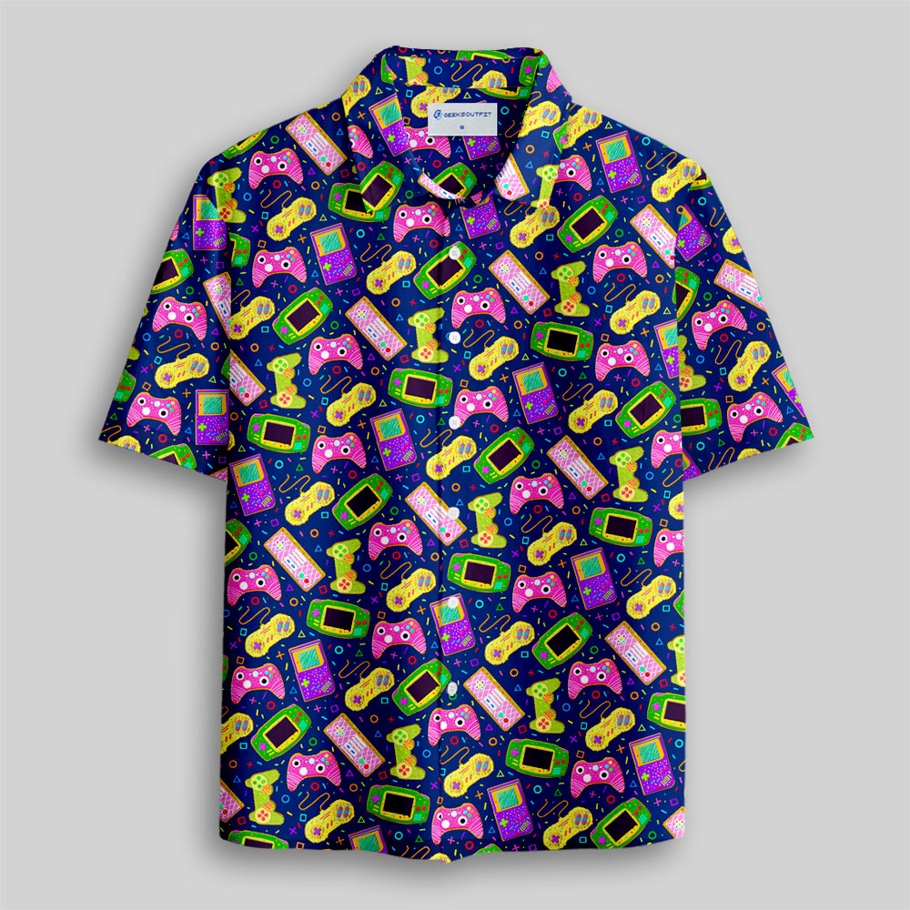 Sugar Cookie Game Controller Button Up Pocket Shirt