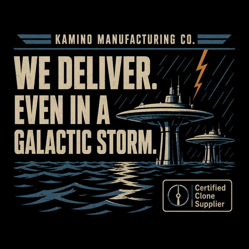 We Deliver Even In A Galactic Storm Geek T-Shirt