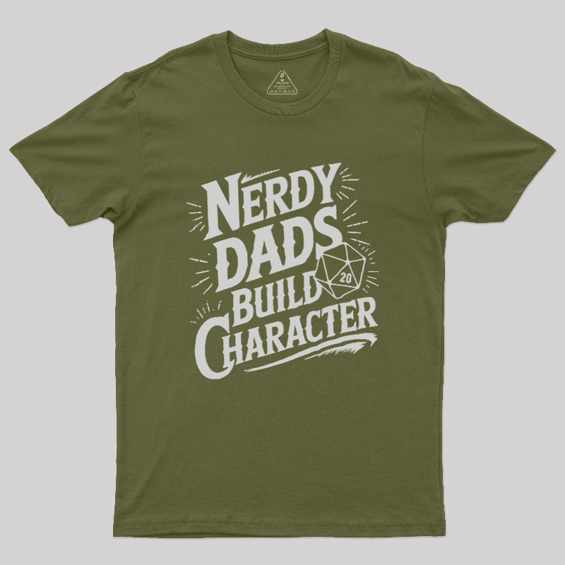 Nerdy Fathers Bulid Character Geek T-Shirt