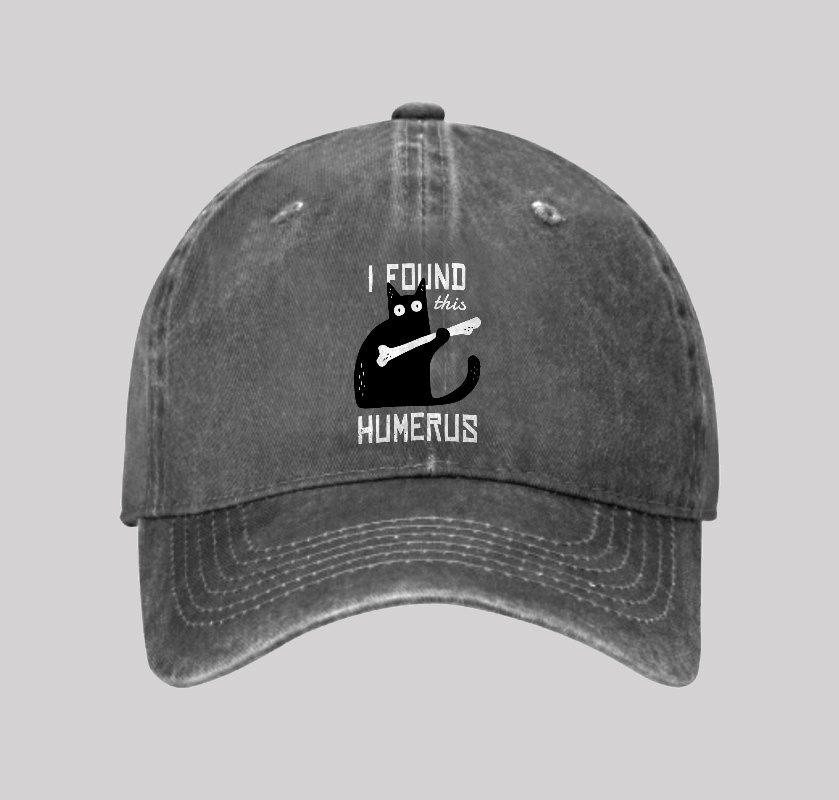 Cat With A Bone Washed Vintage Baseball Cap