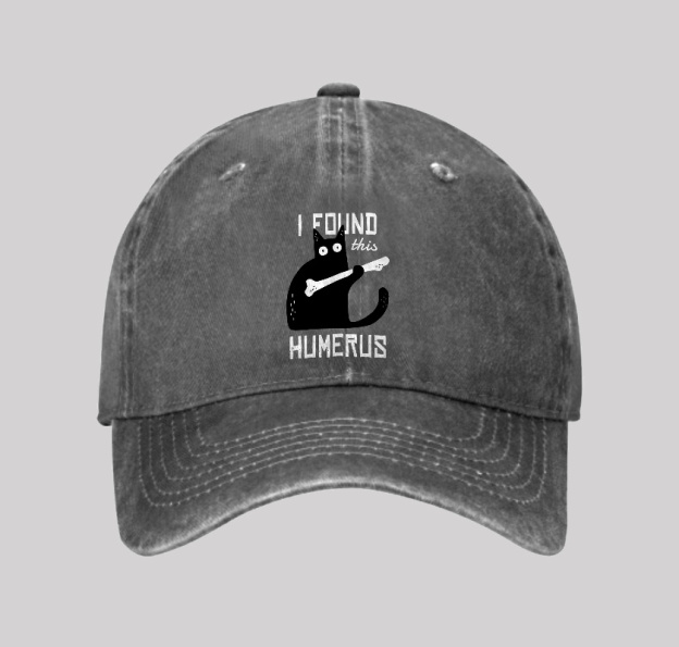 Cat With A Bone Washed Vintage Baseball Cap
