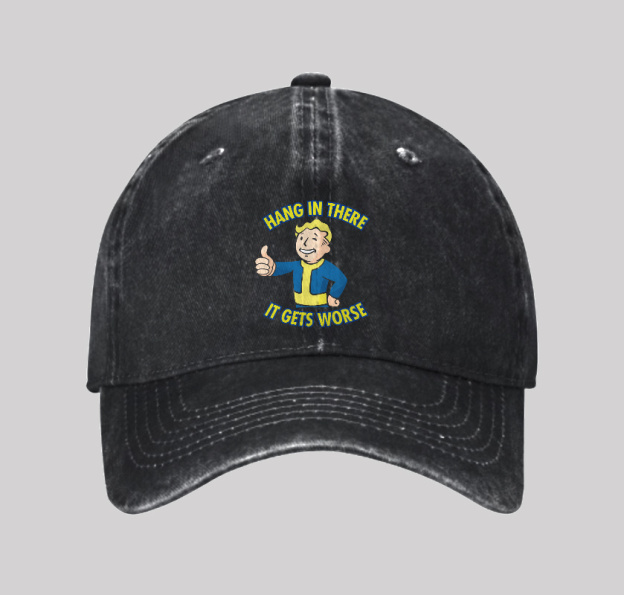 Hang In There It Gets Worse Washed Vintage Baseball Cap