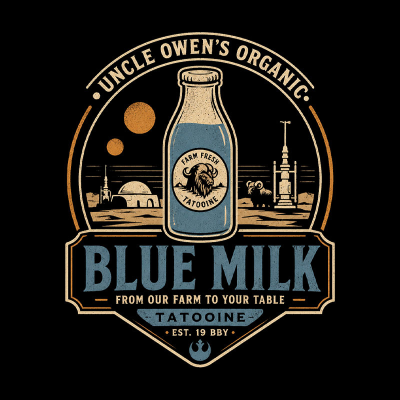 Organic Blue Milk Geek T-Shirt
