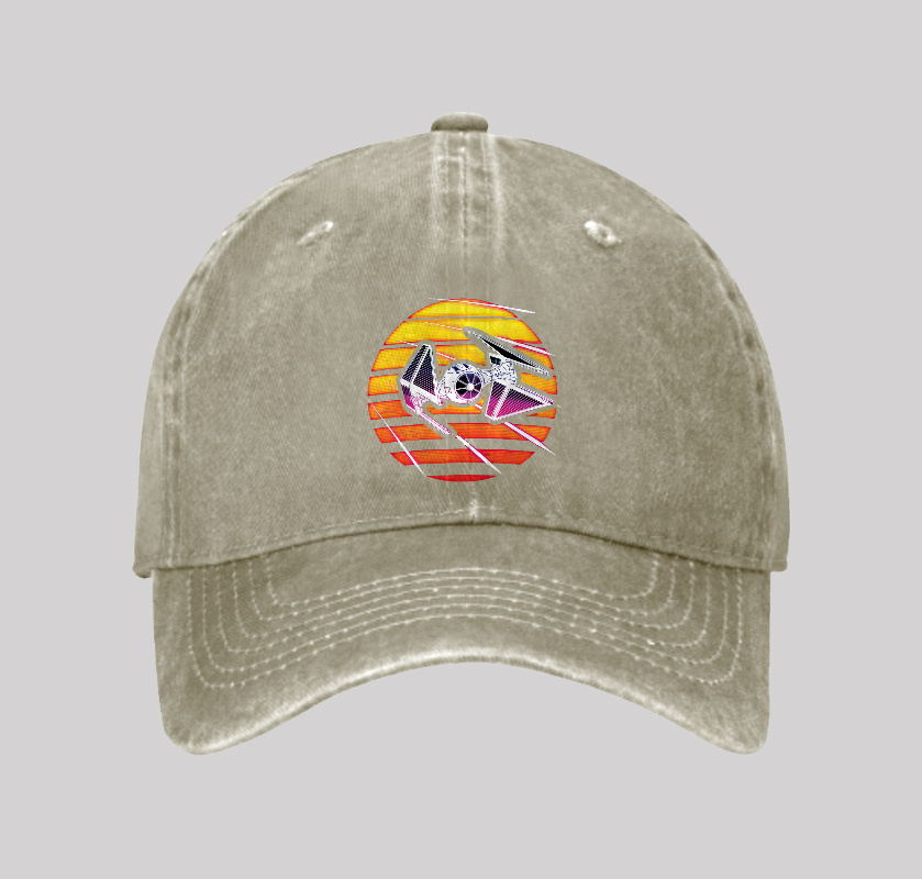 Synthwave TIE Interceptor Washed Vintage Baseball Cap