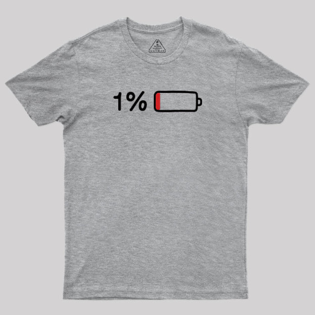 Low Battery Warning Geek T-Shirt