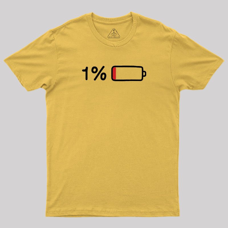 Low Battery Warning Geek T-Shirt