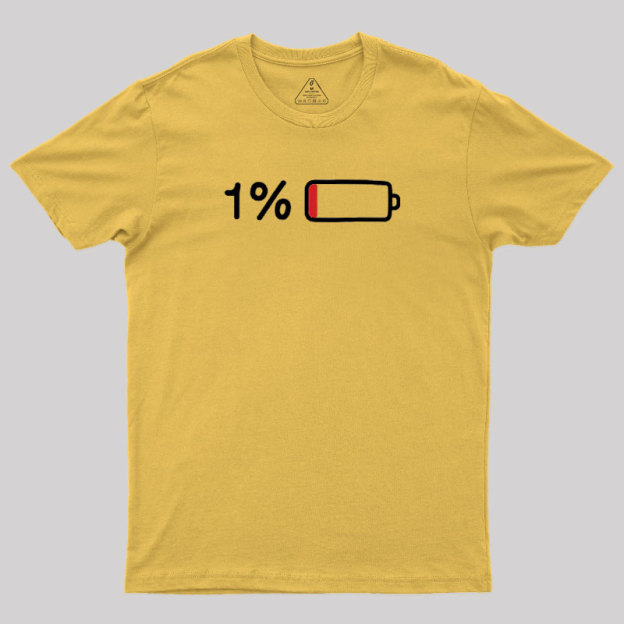 Low Battery Warning Geek T-Shirt