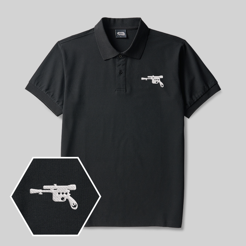 Leia's Blaster Geek Embroidered Polo Shirts