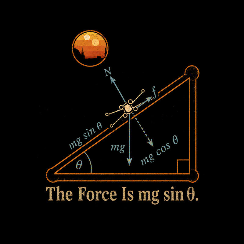 The Force Is Mg Sinθ Geek T-Shirt