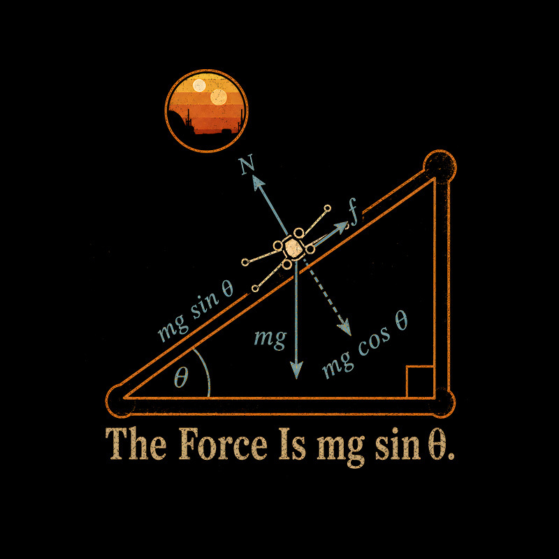 The Force Is Mg Sinθ Geek T-Shirt