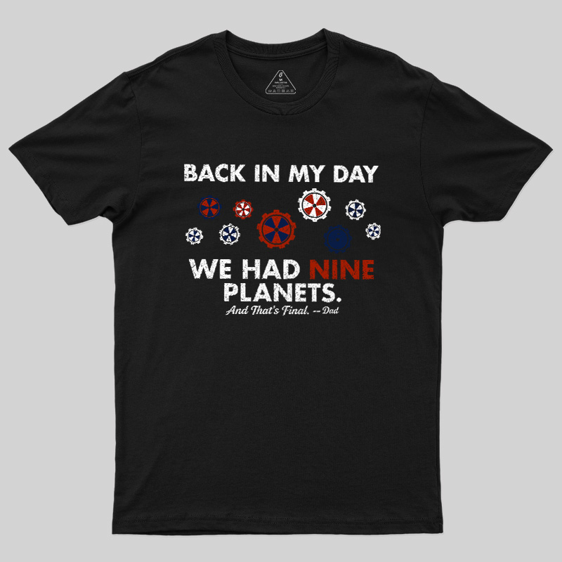 Back In My Day We Had Nine Planets Geek T-Shirt