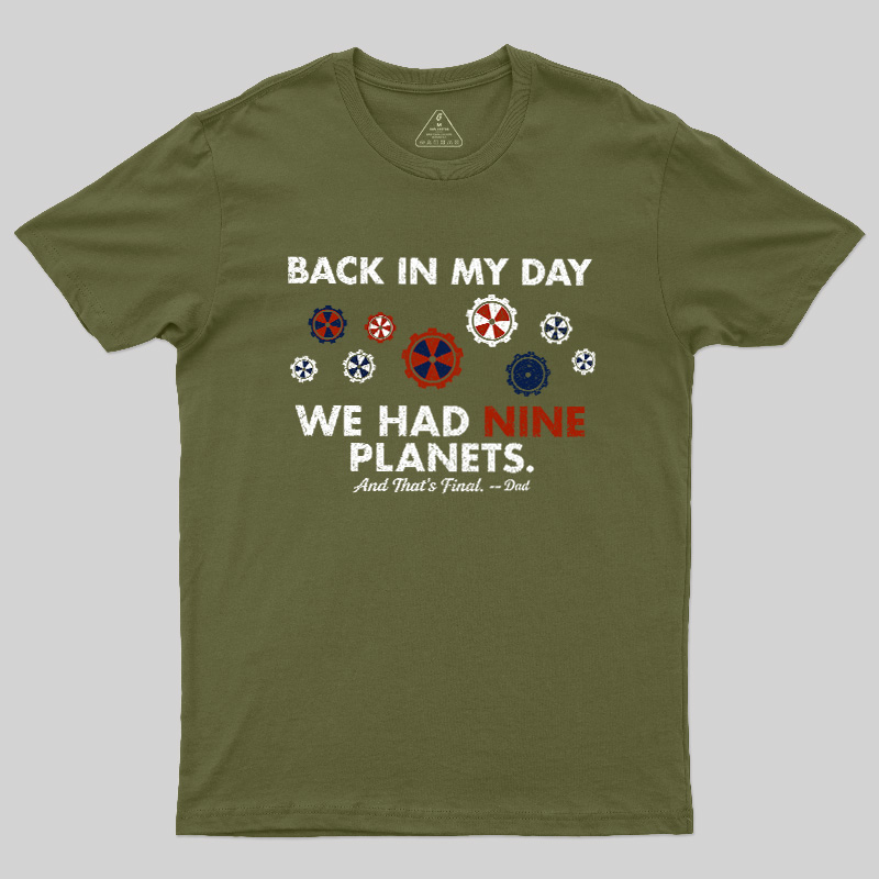 Back In My Day We Had Nine Planets Geek T-Shirt