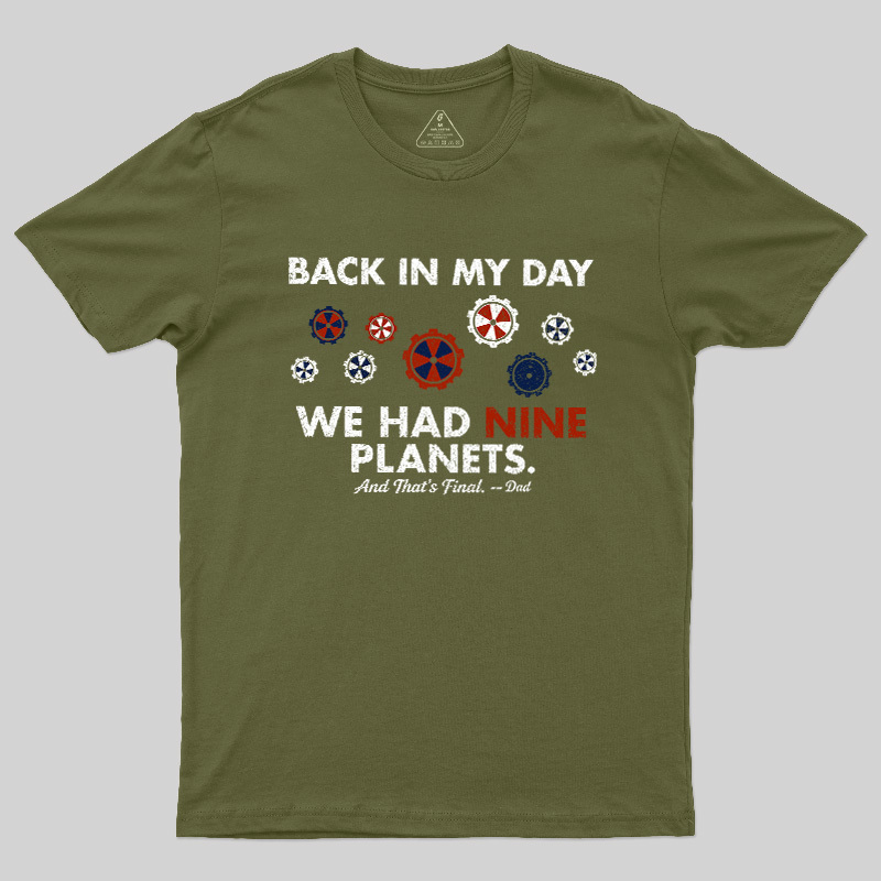 Back In My Day We Had Nine Planets Geek T-Shirt